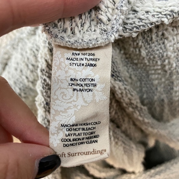 Soft Surroundings Extra Small Lazy Day Lounger Hooded Sweatshirt Gray Maxi Dress - Picture 10 of 10